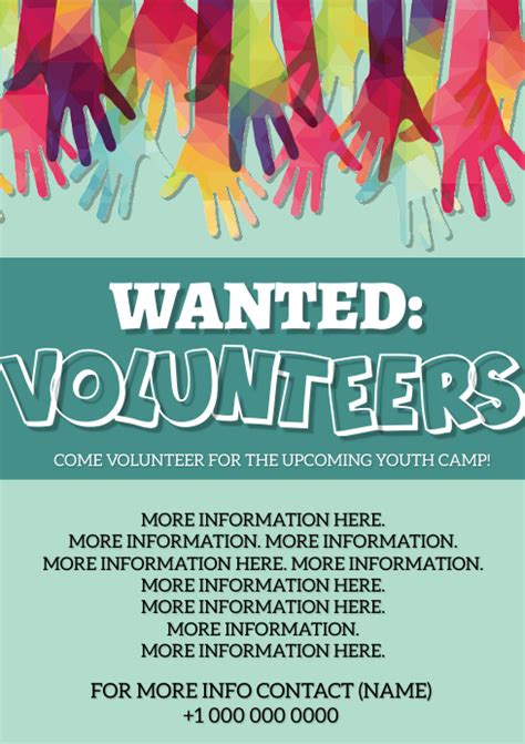 Free Volunteer Poster Templates .